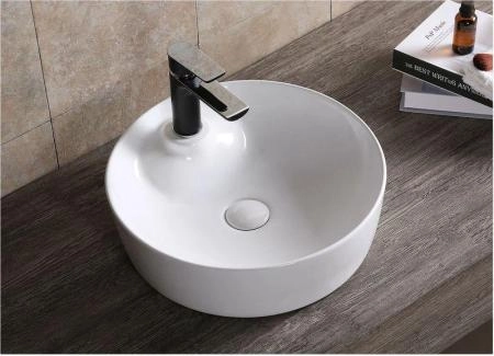 Раковина Cerutti SPA CR0090 накладная, белая, круглая, с отверстием под смеситель 440х440х130