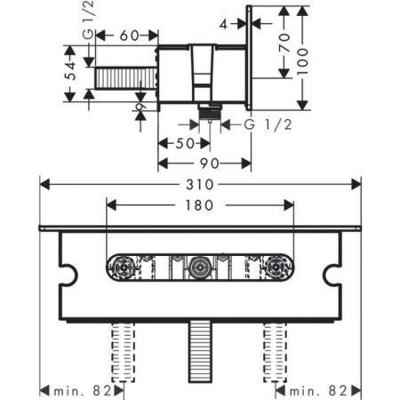 Hansgrohe 26456000 Fixfit со встроенной функцией держателя, с клапаном обратного тока, хром