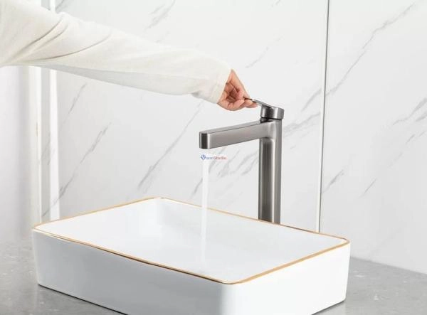 Смеситель Gappo G1099-89 высокий для раковины Оружейная сталь