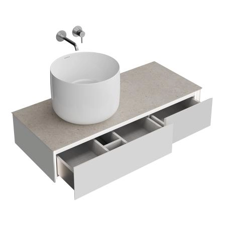 Тумба Kerama Marazzi MAGICA МАДЖИКА MA.120.2\MGR.M подвесная 120, 2 ящика, утренний серый матовый
