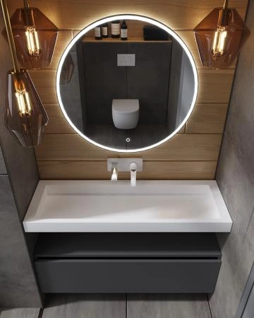 Столешница моноблок Boheme FLAT 120см под один сифон 859-120-1