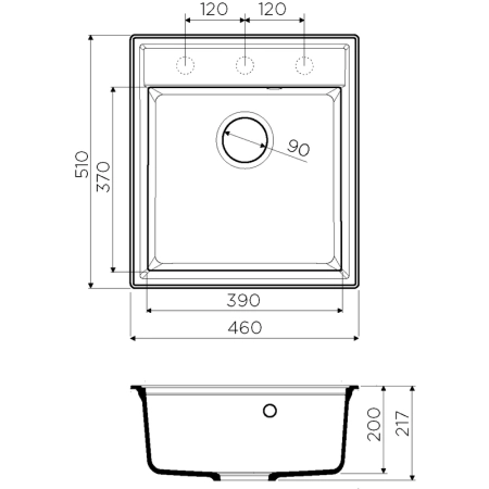 Кухонная мойка Omoikiri Daisen 46-SA 4993615, 460х510, бежевый