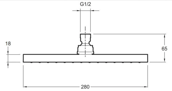 Верхний душ квадратный Jacob Delafon EO E3875-CP 28х28 см