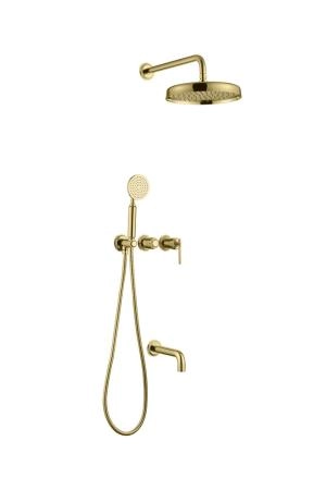Смеситель встроенный + верхний + ручной душ + излив Boheme ETERNA GOLD 174-2-G