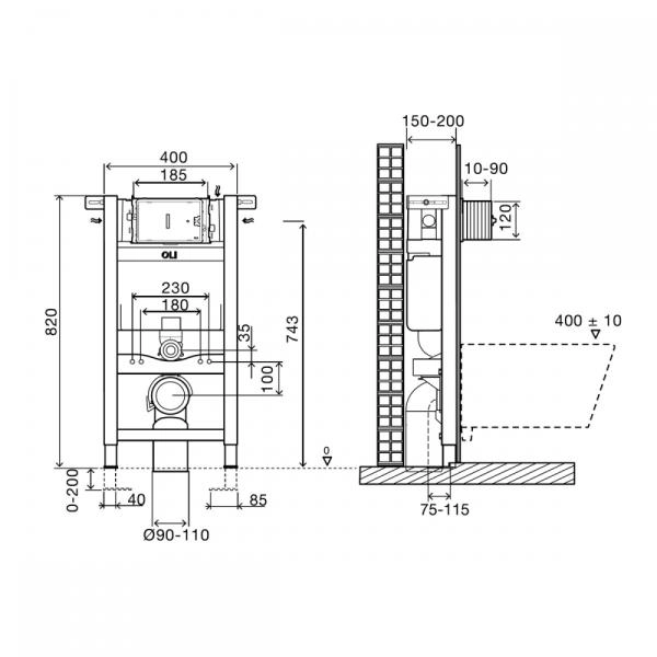 Инсталляция Oli EXPERT EVO/SPEED 721705 пневматическая для унитаза