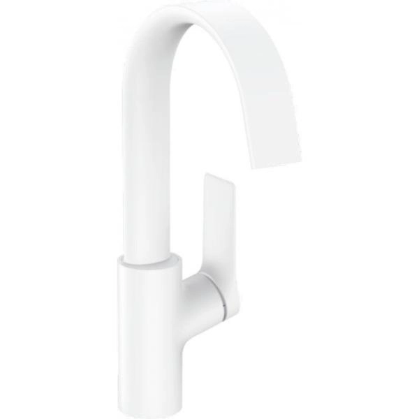 Смеситель Hansgrohe 75030700 Vivenis 209 мм, со сливным гарнитуром для раковины матовый белый