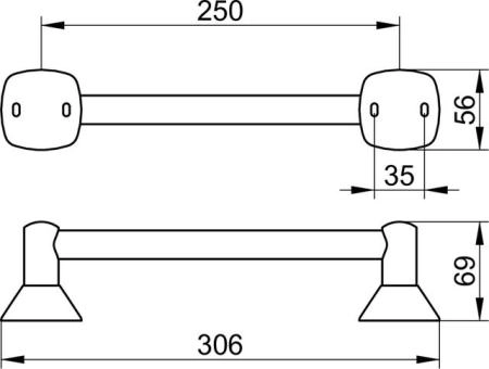 Поручень для ванны KEUCO CITY.2 02707010000 хром 306 мм