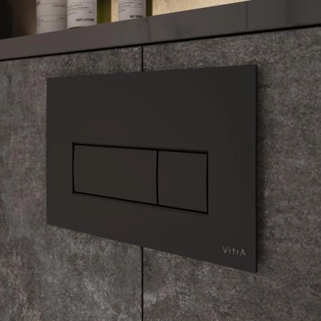 Кнопка смыва для инсталляции VitrA Root Square  740-2311 матовая черная двойный смыв