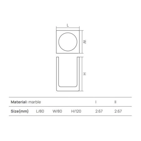 Dea Design Marble Стакан настольный, 8х8хh12см., из мрамора, цвет: Statuario White