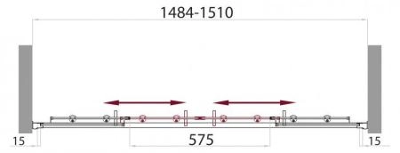 Душевая шторка на ванну BELBAGNO UNO-VF-2-170/145-C-Cr 170
