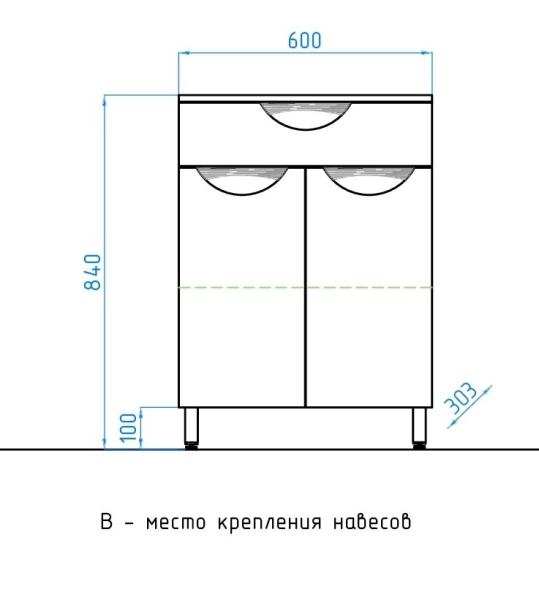 Комод Style Line Жасмин 60 (1 ящик)