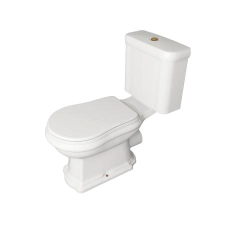 Kerasan Retro Унитаз 72х38.5см., моноблок, слив в стену, цвет: белый/золото