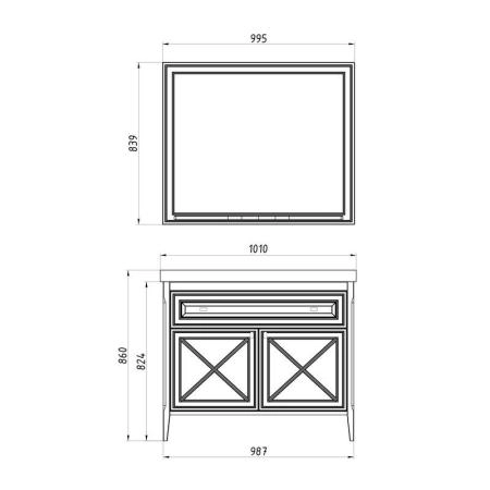 Тумба под раковину Asb Woodline Монте 100 Бежевый