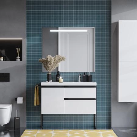Roca The Gap Original Зеркало 100x85см, с LED-подсветкой сверху, системой антизапотевания, выкл-кнопкой внизу под зеркальным полотном