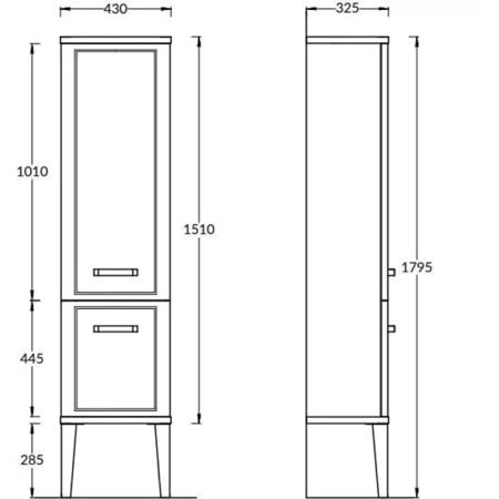 Пенал Kerama Marazzi POMPEI ПОМПЕИ PO.M.150\BLK напольный\подвесной 150, черный глянцевый