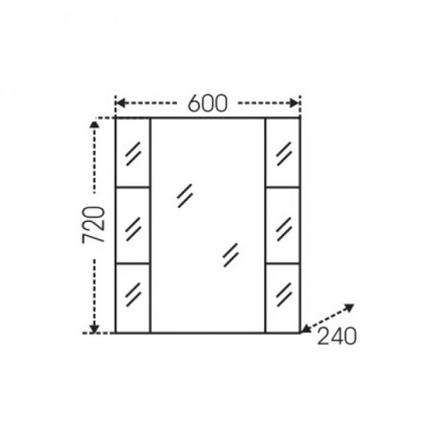 Зеркальный шкаф СаНта Герда 60 101042 с подсветкой, цвет белый