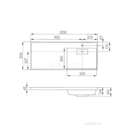 Раковина Aquaton Лондри 1200 1A72243KLH010 белая