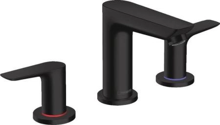Hansgrohe 71733670 Talis E Смеситель для раковины на 3 отв. 104 мм, со сливным гарнитуром, матовый черный