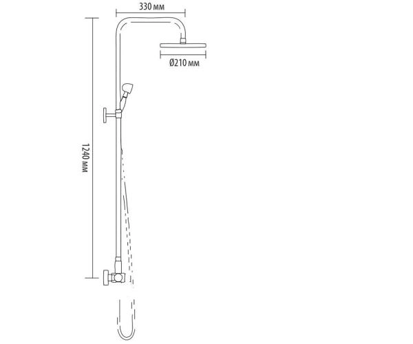 Душевая система Bronze de Luxe WINDSOR (10120F) (излив резной 20 см, лейка "Цветок") бронза