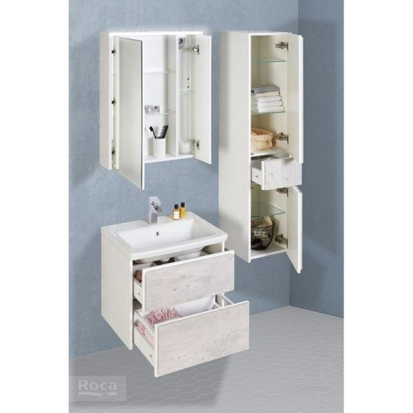 Зеркальный шкаф Roca Ronda 70 белый матовый/бетон ZRU9303008