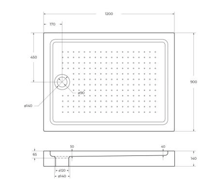 Поддон для душа BelBagno 120x90 прямоугольный акрил TRAY-BB-AH-120/90-15-W