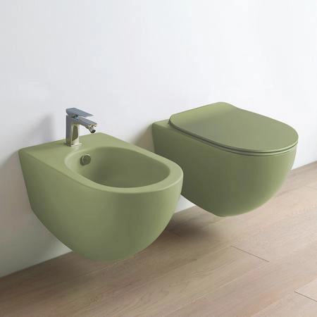 Artceram FILE 2.0 Унитаз подвесной 53х37см, безободковый, с крепежом, цвет: verde salvia