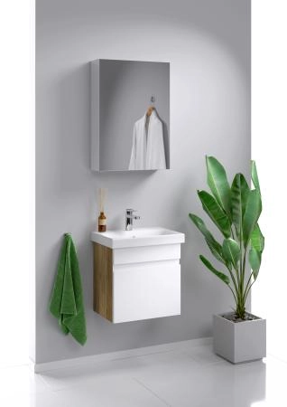 Подвесная тумба AQWELLA Smart SRT0105DB с одним ящиком цвет дуб балтийский с умывальником