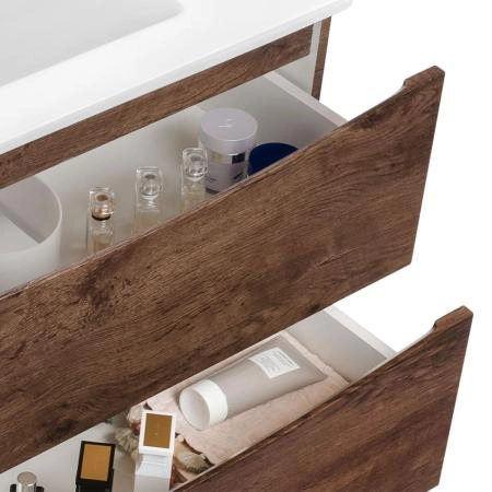 Тумба под раковину Vincea Mia 650 подвесная, 2 выкатных ящика soft close, R.Wood
