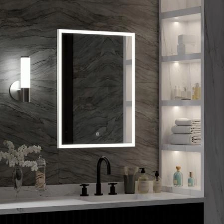 Зеркало Континент Frame white standart 600x800 ЗЛП944 с подсветкой