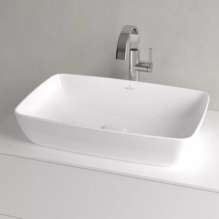 Villeroy&Boch Artis Раковина 58х38.5х12.5см., накладная, без отв., без перелива, TitanCeram, цвет: альпийский белый