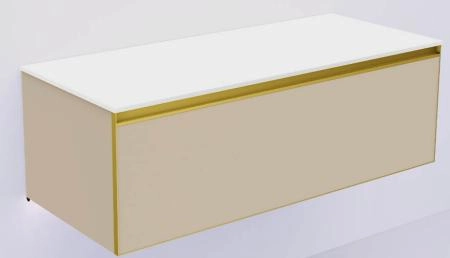 QUATRO 1 120CM тумба Boheme DAPHNE профиль MATT GOLD + внутр. подсв. 790-M1-120-D-MG-LED