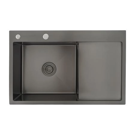 Кухонная мойка GAPPO GS7850-6L с коландером, графит