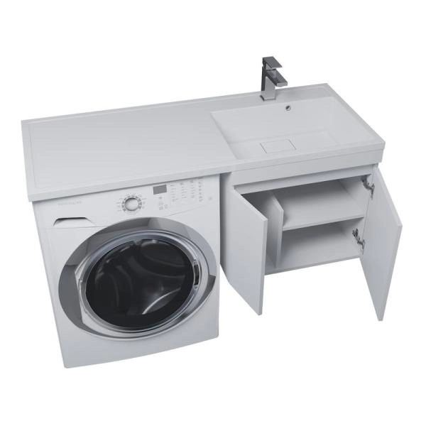 Тумба под стиральную машину Uperwood Magenta, 60 см, подвесная, белая, с дверцами