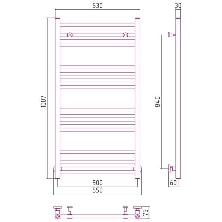 Полотенцесушитель Сунержа Модус 550x1007 водяной