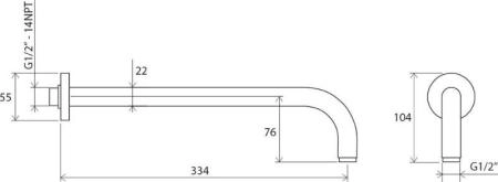 Вывод боковой для душа Ravak (980.00) X07P112