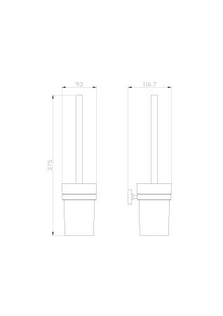 Туалетный ершик в комплекте WONZON & WOGHAND FLAT, Хром (WW-9729)