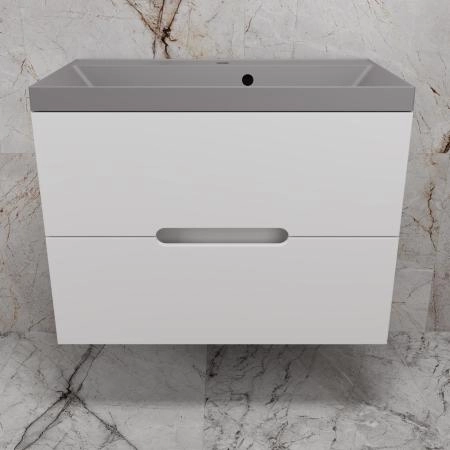 Тумба с раковиной Style Line Матис 80 ЛС-00002446 подвесная под ASTI 80 (2 ящика) Белый матовый ЭМАЛЬ