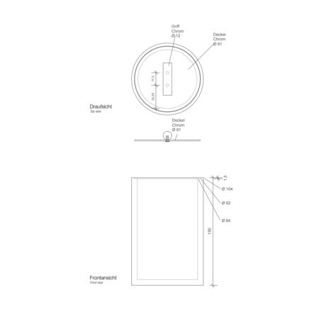 Decor Walther Stone DMD L Баночка универсальная 16x10см, с крышкой, настольная, цвет: белый / хром