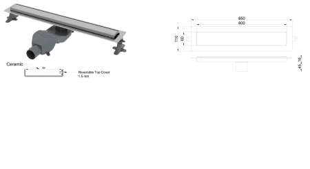 Душевой лоток Boheme Premium Linear 80см, нерж.сталь BRUSHED BRONZE 982-80-BRB