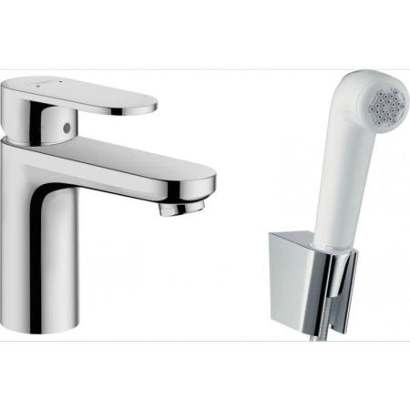Смеситель Hansgrohe 71215000 Vernis Blend для раковины 88 мм, с гигиеническим душем 5 л/мин, шланг 1600 м хром
