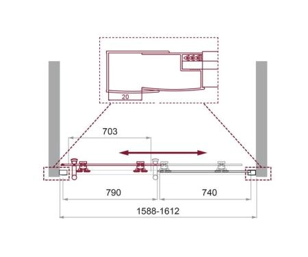 Душевая дверь BelBagno UNO-195 160 прозрачное стекло 5 мм профиль хром UNO-195-BF-1-160-C-Cr