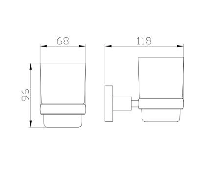 Стакан для зубных щеток с держателем WONZON & WOGHAND EASY, Хром (WW-8121)
