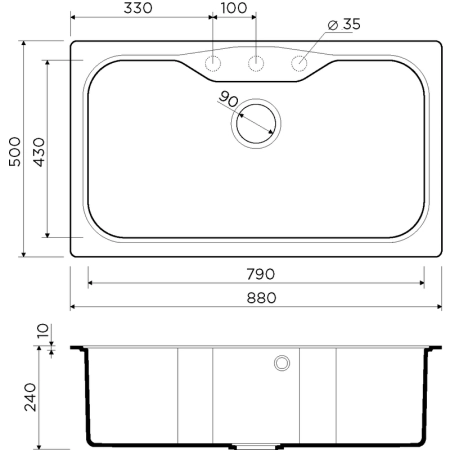 Кухонная мойка Omoikiri Maru 86-BE 4993139, 860х500, ваниль