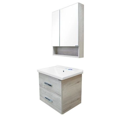 Тумба с раковиной Comforty Парма-60 дуб дымчатый с раковиной Миранда 60