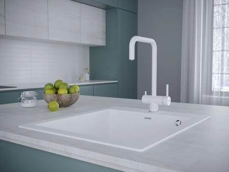 Смеситель для кухни Paulmark Wetter белый матовый We213030-431, под фильтр