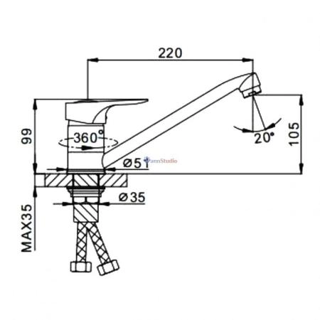 Смеситель для кухни Frap F4928-12 белый