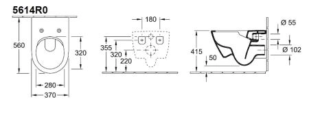 Унитаз Villeroy & Boch Subway 2.0 5614R0R1 подвесной белый альпин ceramicplus