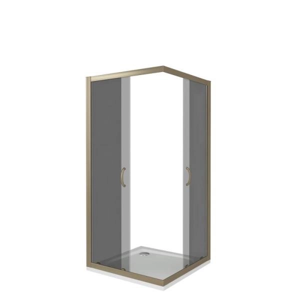 Душевой уголок GOOD DOOR JAZZE CR-100-B-BR 100x100 тонированное