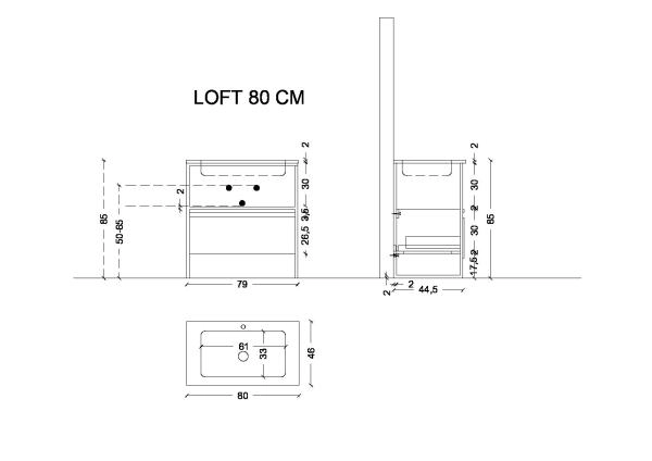 Ящик под консоль Boheme LOFT 80 белый, 1 Полка Boheme 894-080-W