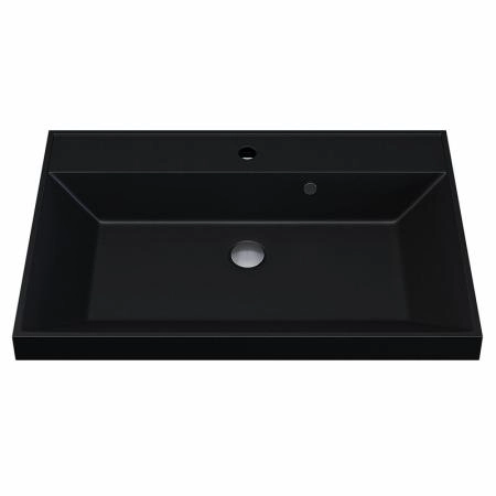 Раковина кварцевая комнаты Uperwood Classic Quartz 80 см, черная матовая, космос